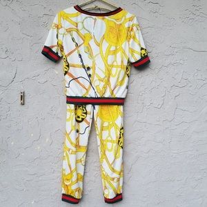 Yellow & White Pant Set